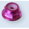 2 mm selvlåsende møtrik med flange, alu rød