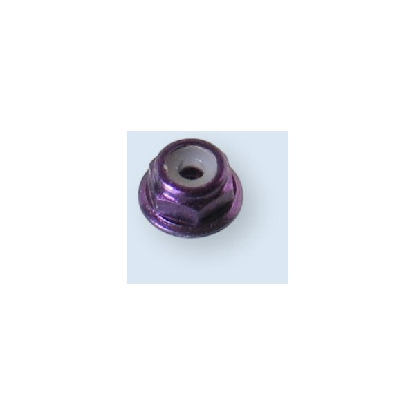 2 mm Alu, selvlåsende møtrik med flange lilla