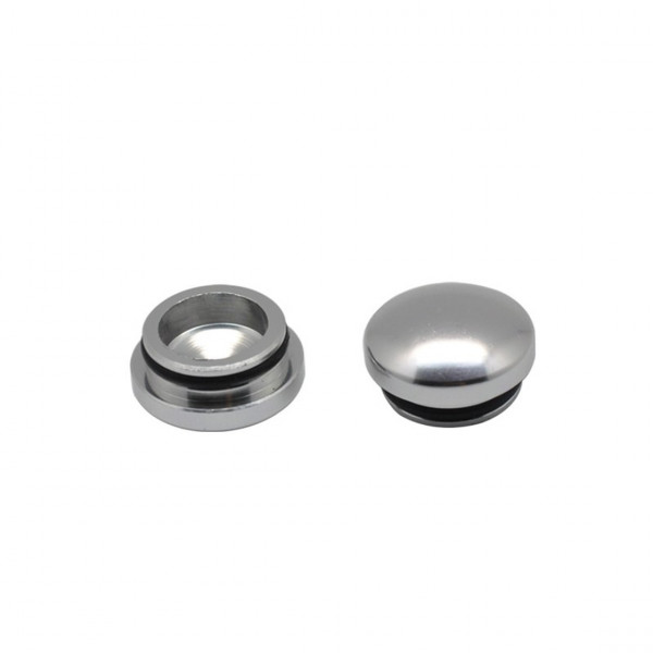 18MM Aluminum End Cap - Silver (2)