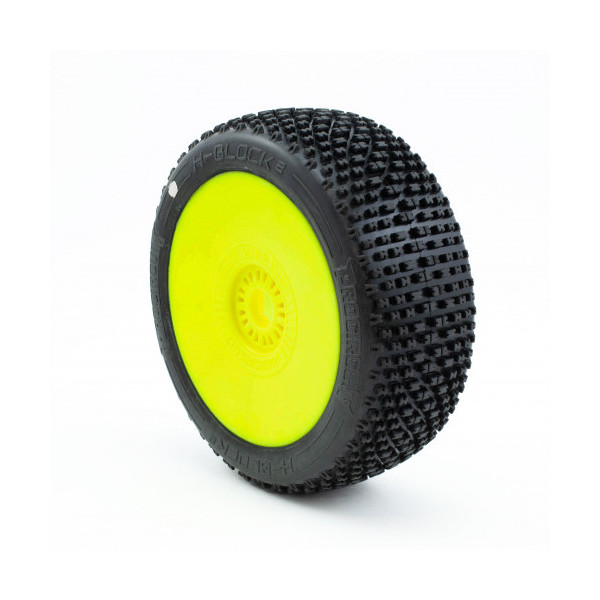 H-BLOCK V2 BUGGY C2 (SOFT) PRE-MOUNTED YELLOW (2PCS.)