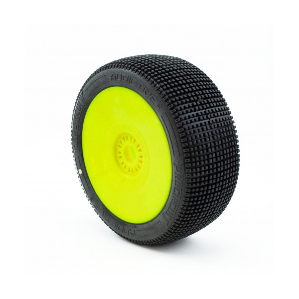 ADDICTIVE V2 BUGGY C2 (SOFT) PRE-MOUNTED YELLOW (2PCS.)