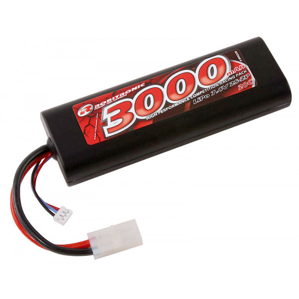 Robitronic LiPo Battery 3000mAh 2S 40C Tamiya Stick Pack