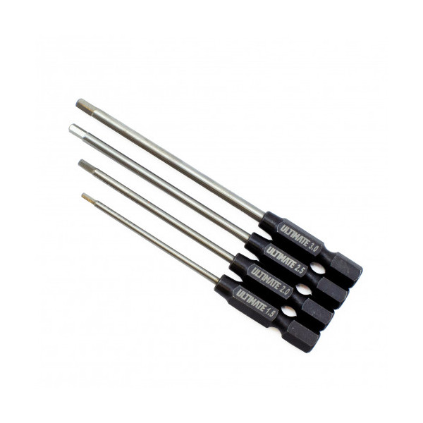 Ultimate racing POWER TOOL HEX TIPS SET 1.5/2.0/2.5/3.0MM X 80MM