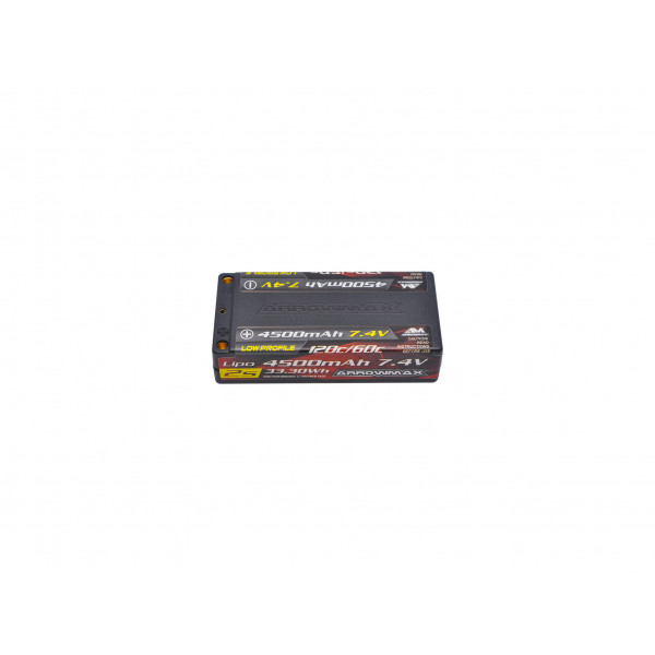 AM Lipo 4500mAh 2S Shorty Low Profile - 7.4V 60C Continuous 120C Burst