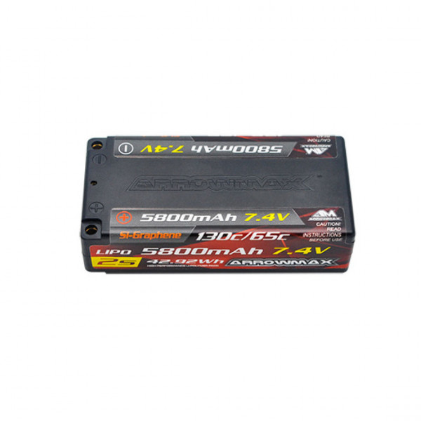 AM Lipo 5800mAh 2S Shorty - 7.4V 65C Continuous 130C Burst (Si-Graphene)