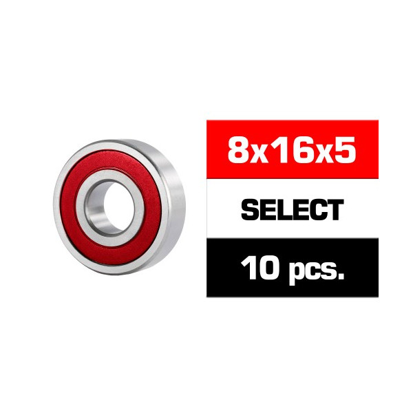8X16X5MM SELECT "HS" RUBBER SEALED BEARING SET (10PCS.)