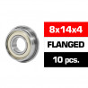 8X14X4MM FLANGED "HS" METAL SHIELDED BEARING SET (10PCS)