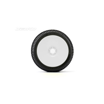Jetko Dirt Slinger Soft 1:8 Buggy Pre-glued on White Rims (2)