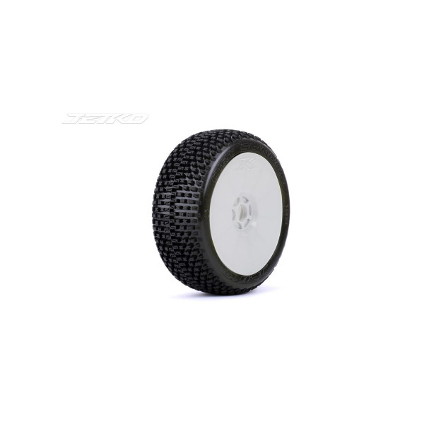 Jetko Dirt Slinger Soft 1:8 Buggy Pre-glued on White Rims (2)