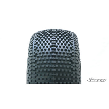 Defender-T Blue X compound pre-glued pair white wheel
